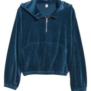 BP. Velour Hoodie Blue Aurora Small